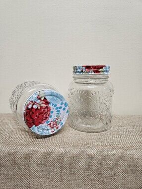 The Pioneer Woman Glass Storage Jars with Floral Lids - Betsy Collection